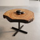 Ver imagem 1 de Mesa de Centro Rústica Madeira Queimada Shou Sugi Ban Borda Viva