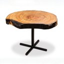 Ver imagem 2 de Mesa de Centro Rústica Madeira Queimada Shou Sugi Ban Borda Viva