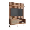 Ver imagem 2 de Kit Rack com Painel para Tv com Fita Led e Tela Palhinha 139cm 100% Mdf Tb324f Dalla Costa-freijó