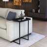 Mesa De Canto Apoio Para Sofá Cama Bandeja Espelhada - Preto - 1