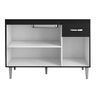Balcão de Pia 3 Portas Gabriela 120 Cm Preto sem Tampo Ajl - 3