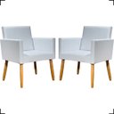 Ver imagem 1 de Kit 2 Poltronas Decorativa para Sala Recepção Consultório Nina Corino Cores Pé Palito 30 Cm Castanho