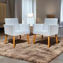 Ver imagem 2 de Kit 2 Poltronas Decorativa para Sala Recepção Consultório Nina Corino Cores Pé Palito 30 Cm Castanho