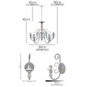 Ver imagem 2 de Conjunto 2 Arandelas e Lustre Artesanal Para Sala de Jantar Libertas Rosas Artesanato Kit 1 Lustre +