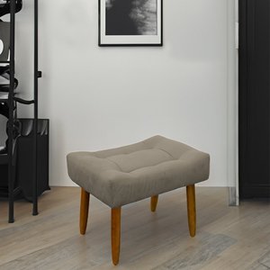 Puff Decorativo Quarto e Sala de Estar Suede Light Herrero:Capuccino