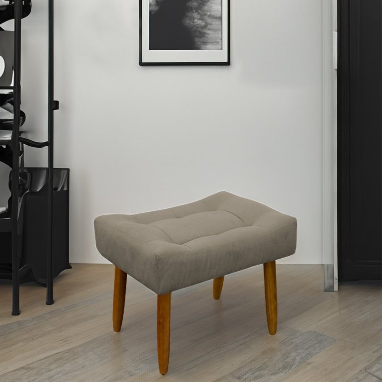 Puff Decorativo Quarto e Sala de Estar Suede Light Herrero:Capuccino