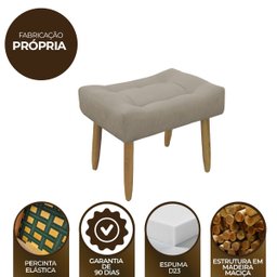 Puff Decorativo Quarto e Sala de Estar Suede Light Herrero:Capuccino - 6