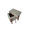 Puff Baú Retangular Linho Claro Cinza 60x40 Cm Organizador - 8