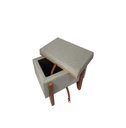 Ver mais imagens de Puff Baú Retangular Linho Claro Cinza 60x40 Cm Organizador