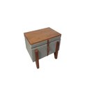 Ver imagem 4 de Puff Baú Retangular Linho Claro Cinza 60x40 Cm Organizador