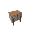 Ver imagem 4 de Puff Baú Retangular Linho Claro Cinza 60x40 Cm Organizador