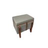 Puff Baú Retangular Linho Claro Cinza 60x40 Cm Organizador - 1