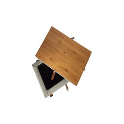Puff Baú Retangular Linho Claro Cinza 60x40 Cm Organizador - 6