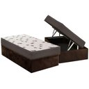 Ver imagem 1 de Cama Box Baú Solteiro: Colchão Espuma Ortobom D45 Light + Base CRC Suede Brown(88x188)