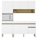 Ver imagem 1 de Armário de Cozinha 3 Peças Balcão 120cm sem Tampo Lina03 K02 Supremo/Freijó - Mpozenato