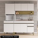 Ver imagem 2 de Armário de Cozinha 3 Peças Balcão 120cm sem Tampo Lina03 K02 Supremo/Freijó - Mpozenato