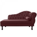 Ver imagem 2 de Recamier Sofá Divã Com Pés Retro 160X80 - Elã:Suede Marsala