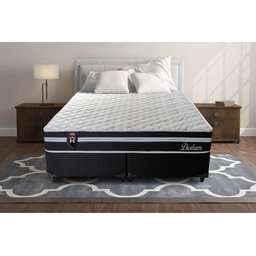 Cama Box Queen c/ Molas Ensacadas Durham Preto 158x198x60  - 2