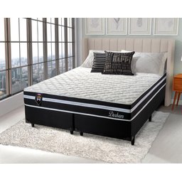 Cama Box Queen c/ Molas Ensacadas Durham Preto 158x198x60  - 1