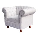 Ver imagem 1 de Poltrona Luiz Xv Chesterfield Capitone Corano Branco