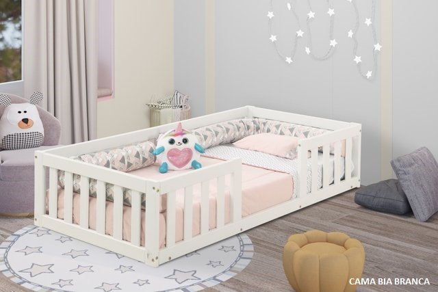 Cama Infantil Com Grade Bia Brancaa