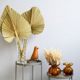 Arranjo Latânia Natural Desidratada no Vaso de Vidro | Formosinha - 4