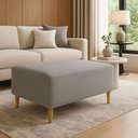 Ver imagem 4 de Kit 2 Puffs Bela Manu Madri Pés Palito e Linho Cinza Claro