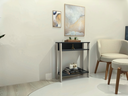 Ver imagem 3 de Aparador Mesinha, Mesa de Apoio, Mesa de Impressora Escritório, Sala, Cozinha. Cor: Branco e Preto