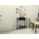 Ver imagem 3 de Aparador Mesinha, Mesa de Apoio, Mesa de Impressora Escritório, Sala, Cozinha. Cor: Branco e Preto