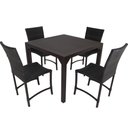 Ver imagem 1 de Conjunto de 4 Cadeiras e Mesa Quadrada 100x100 com Tampo Ripado em Alumínio - Área, Cozinha Trama Or