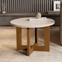 Ver imagem 1 de Mesa de Centro Jb 8001 Apoio Redonda Mesinha Centro Decorativa de Sala Sofá Puff Casa Porta Objetos