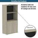 Ver imagem 7 de Armário Misto P25 Pandin 80 Cm (largura) em Mdp Cor Castanheira Natural com 2 Portas e 3