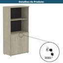 Ver imagem 6 de Armário Misto P25 Pandin 80 Cm (largura) em Mdp Cor Castanheira Natural com 2 Portas e 3