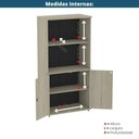 Ver imagem 3 de Armário Misto P25 Pandin 80 Cm (largura) em Mdp Cor Castanheira Natural com 2 Portas e 3