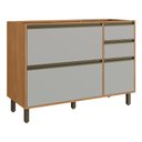 Ver imagem 1 de Balcão 2 Portas 3 Gavetas 120cm MDF Ibiza Multimóveis CR6026 Nature/Off White