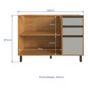 Ver imagem 3 de Balcão 2 Portas 3 Gavetas 120cm MDF Ibiza Multimóveis CR6026 Nature/Off White