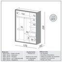 Ver imagem 3 de Roupeiro Menfis 2 Portas Cor Freijo Off White 180cm - 66673