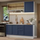 Ver imagem 1 de Armário de Cozinha Compacta 180 Cm Branco-azul Vik Madesa 04 Branco-azul