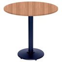 Ver imagem 1 de Mesa Zeta Ferro Preto 75 Cm (alt) Disco Redondo Tampo Mdp Redondo 70 Cm Larg X 2,5 Cm (alt) Noce Nat