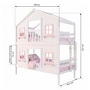 Ver imagem 4 de Beliche Infantil Casinha Dos Sonhos com Fechamento Inferior em Madeira Maciça Branco/Rosa