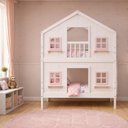 Ver imagem 1 de Beliche Infantil Casinha Dos Sonhos com Fechamento Inferior em Madeira Maciça Branco/Rosa