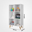 Ver imagem 4 de Organizador Brinquedos Estante 6 Nichos Montessoriana Branco