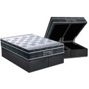 Ver imagem 1 de Cama Box Baú King: Colchão Molas Bonnel Probel Ensacadas Prodormir Springs Black + Base Crc Suede