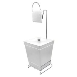 Lixeira com Suporte de Papel Higiênico - Stolf Branco - 1
