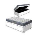 Ver imagem 1 de Cama Box Baú Solteiro Branca + Colchão Ortopédico D33 Ortobom Iso 100 78x188x60cm