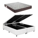 Ver imagem 1 de Cama Baú Casal Bipartido Branco Colchão Iso 150 D45 - Ortobom