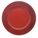 Ver imagem 1 de Kit 4 Sousplat Listras Vermelho 33 cm Polipropileno - Mimo Style