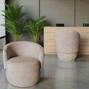 Ver imagem 7 de Kit 2 Poltronas Decorativa Beatriz Orgânica Veludo Bege