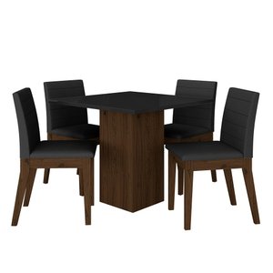 Mesa de Jantar Quadrada com 4 Cadeiras Moscou Imbuia/preto/preto - M.a Imbuia/preto/preto 06