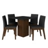 Mesa de Jantar Quadrada com 4 Cadeiras Moscou Imbuia/preto/preto - M.a Imbuia/preto/preto 06 - 1